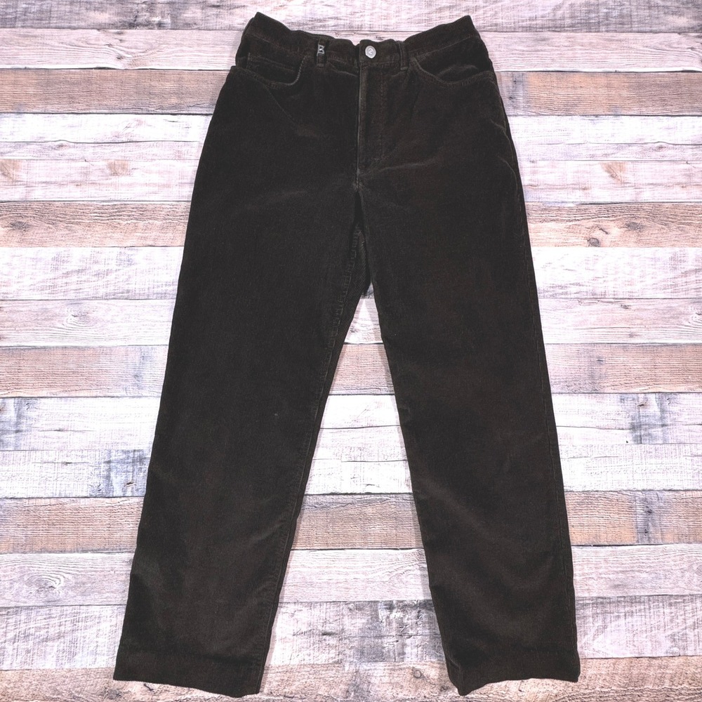 Bill Blass Men's Corduroy Pants Straight Leg Brown 32x30‎ Minimalist Preppy